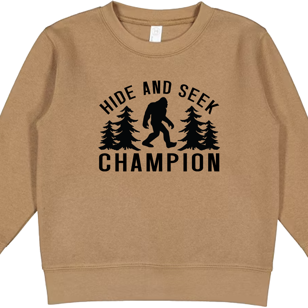Hide and Seek Sasquatch Toddler Crew Neck Sweatshirt