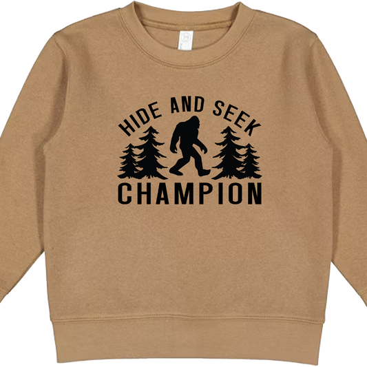 Hide and Seek Sasquatch Toddler Crew Neck Sweatshirt