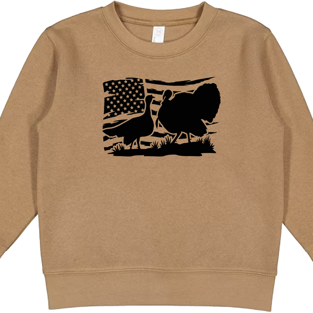 Turkey Flag Toddler Crew Neck Sweatshirt