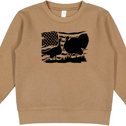 Turkey Flag Toddler Crew Neck Sweatshirt
