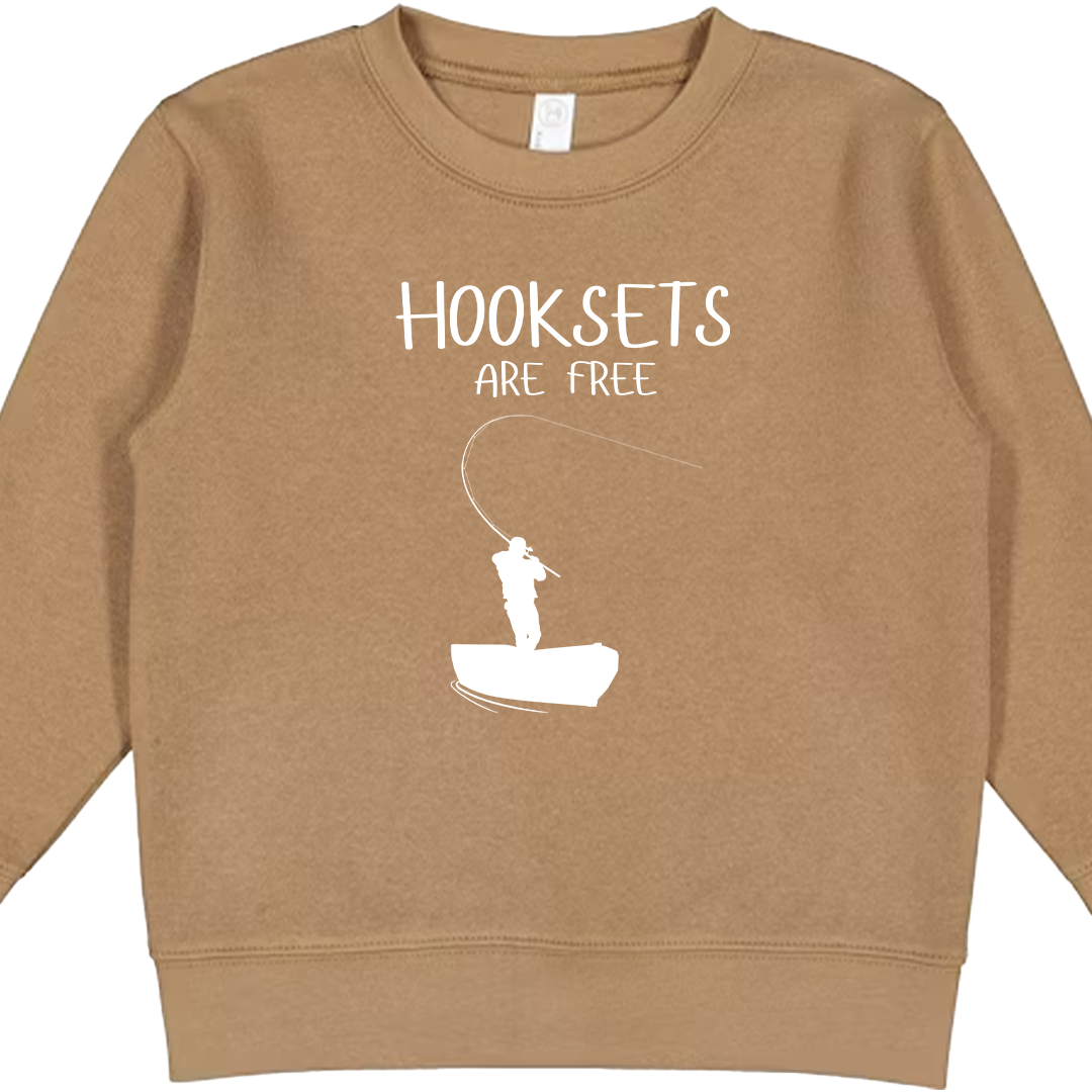 Hooksets Are Free Kids Crew Neck Sweatshirt