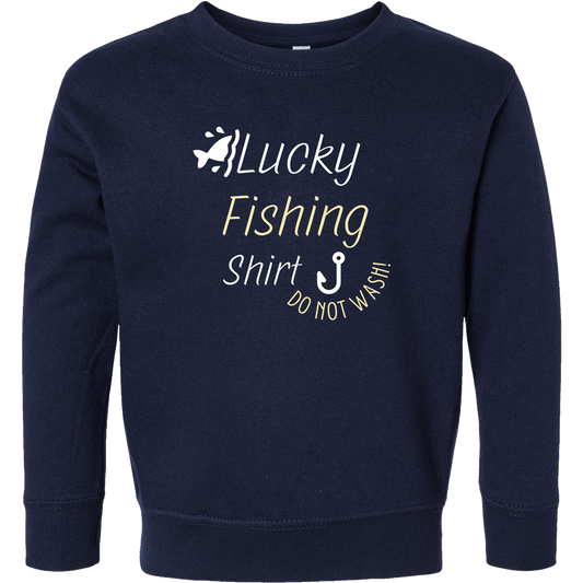 Lucky Fishing Shirt Toddler Crew Neck Sweatshirt