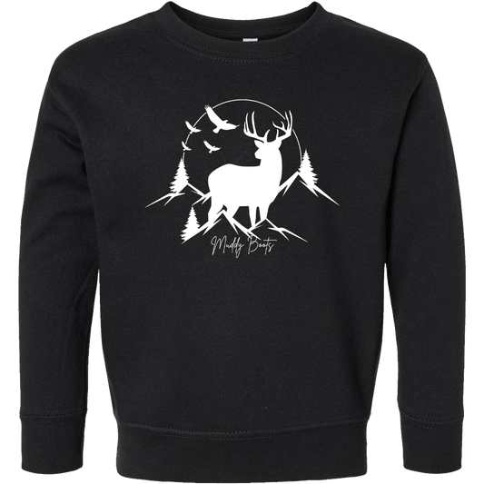 Mountain Deer Toddler Crew Neck Sweatshirt