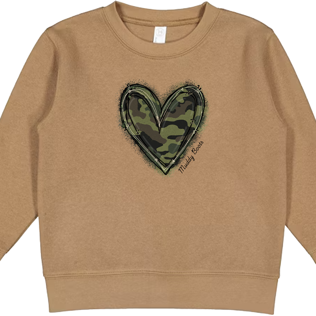 Hidden Heart Kids Crew Neck Sweatshirt