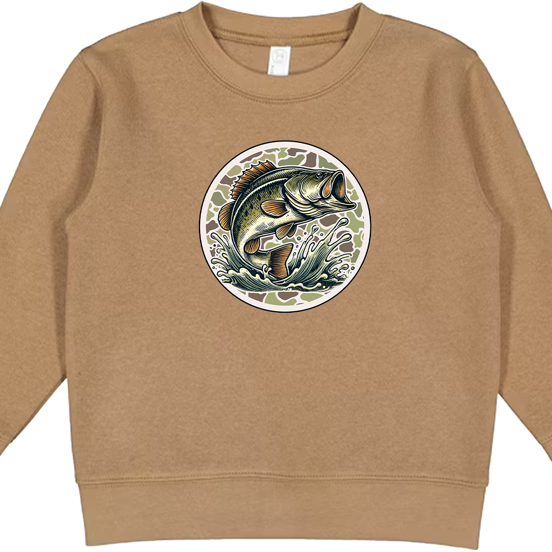 Jumping Bass Toddler Crew Neck Sweatshirt