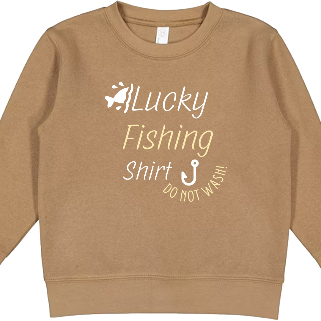 Lucky Fishing Shirt Toddler Crew Neck Sweatshirt