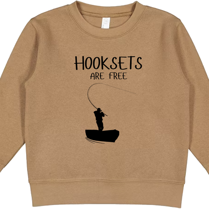 Hooksets Are Free Toddler Crew Neck Sweatshirt