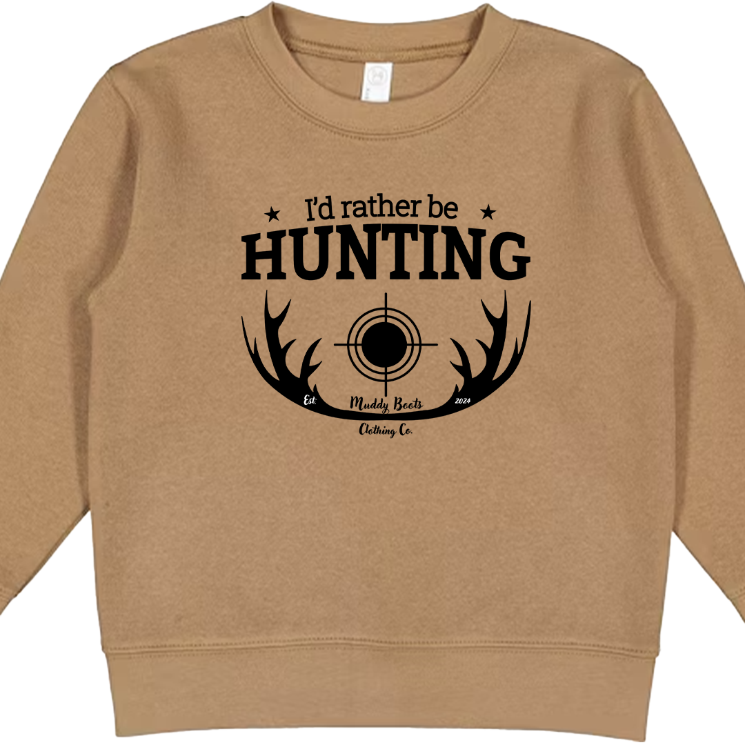 I'd Rather Be Hunting Kids Crew Neck Sweatshirt