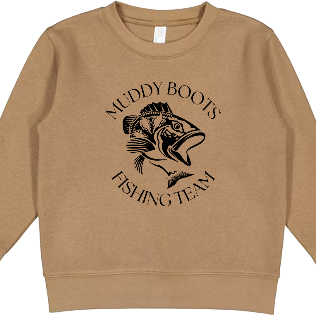 Fishing Team Kids Crew Neck Sweatshirt