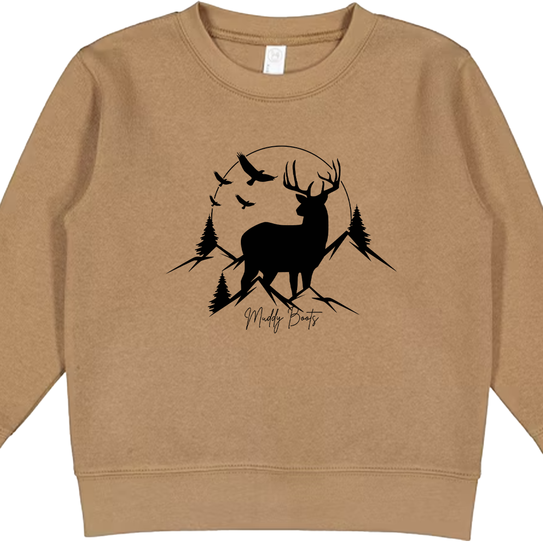Mountain Deer Kids Crew Neck Sweatshirt