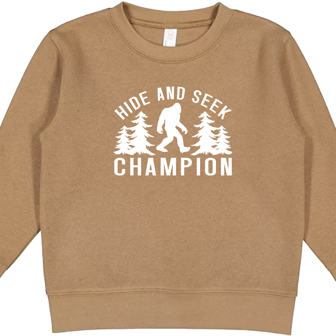 Hide and Seek Sasquatch Kids Crew Neck Sweatshirt