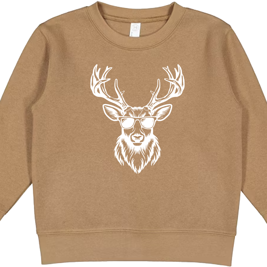 Cool Deer Toddler Crew Neck Sweatshirt