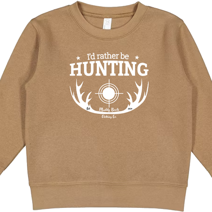 I'd Rather Be Hunting Kids Crew Neck Sweatshirt
