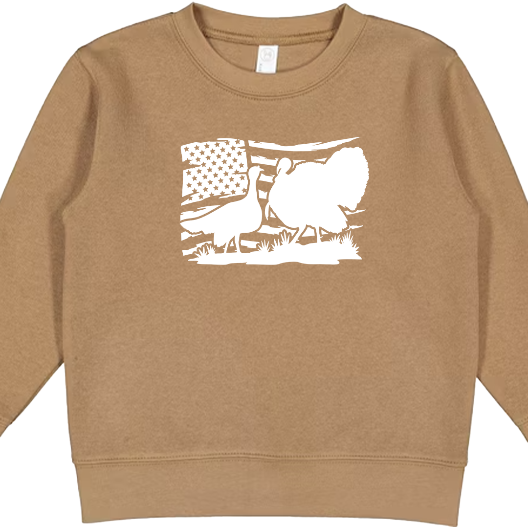 Turkey Flag Toddler Crew Neck Sweatshirt
