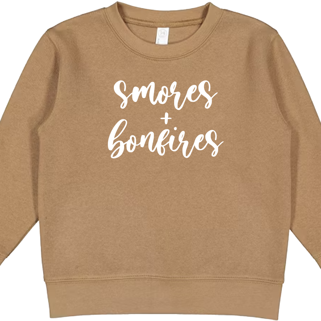 S'mores And Bonfires Kids Crew Neck Sweatshirt