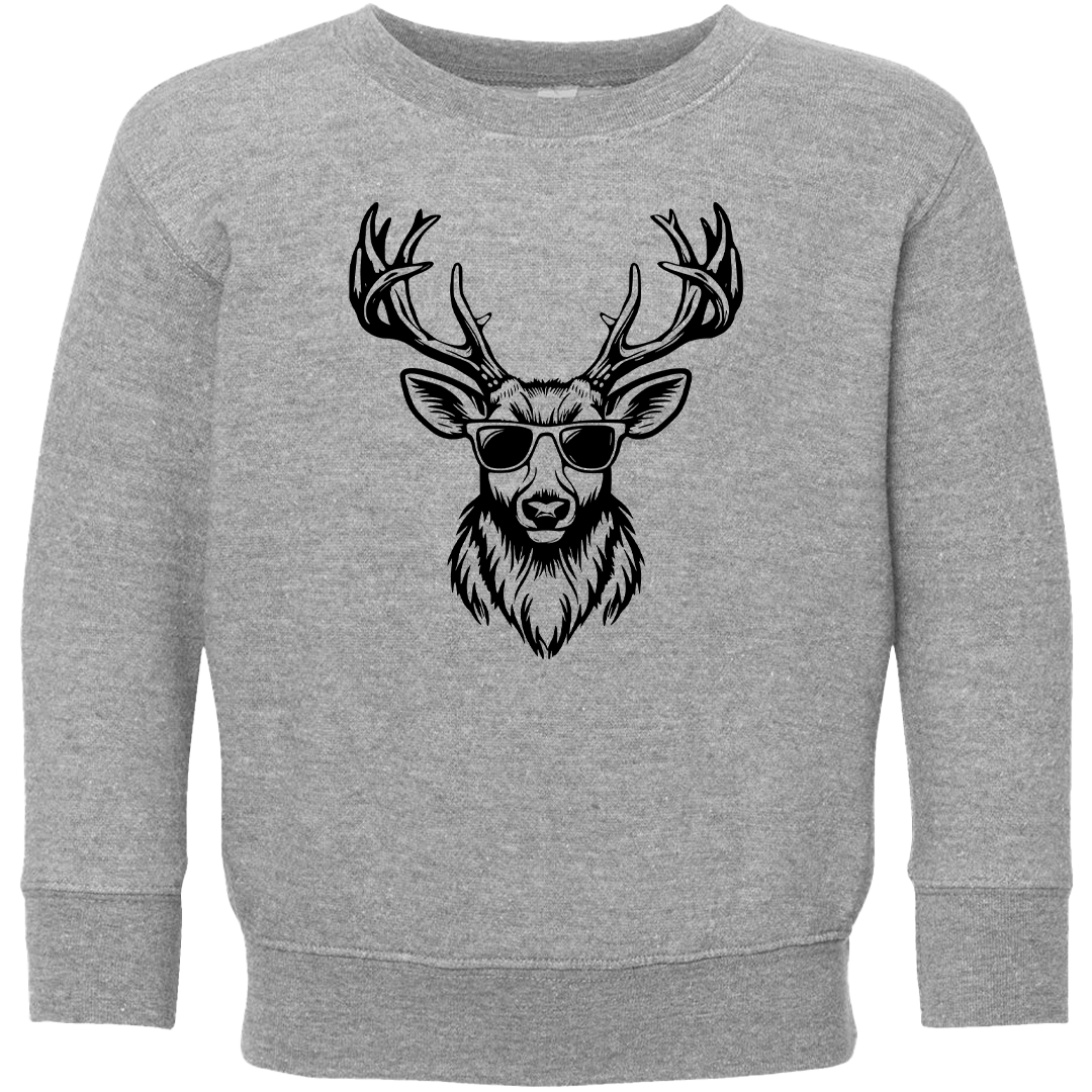 Cool Deer Toddler Crew Neck Sweatshirt