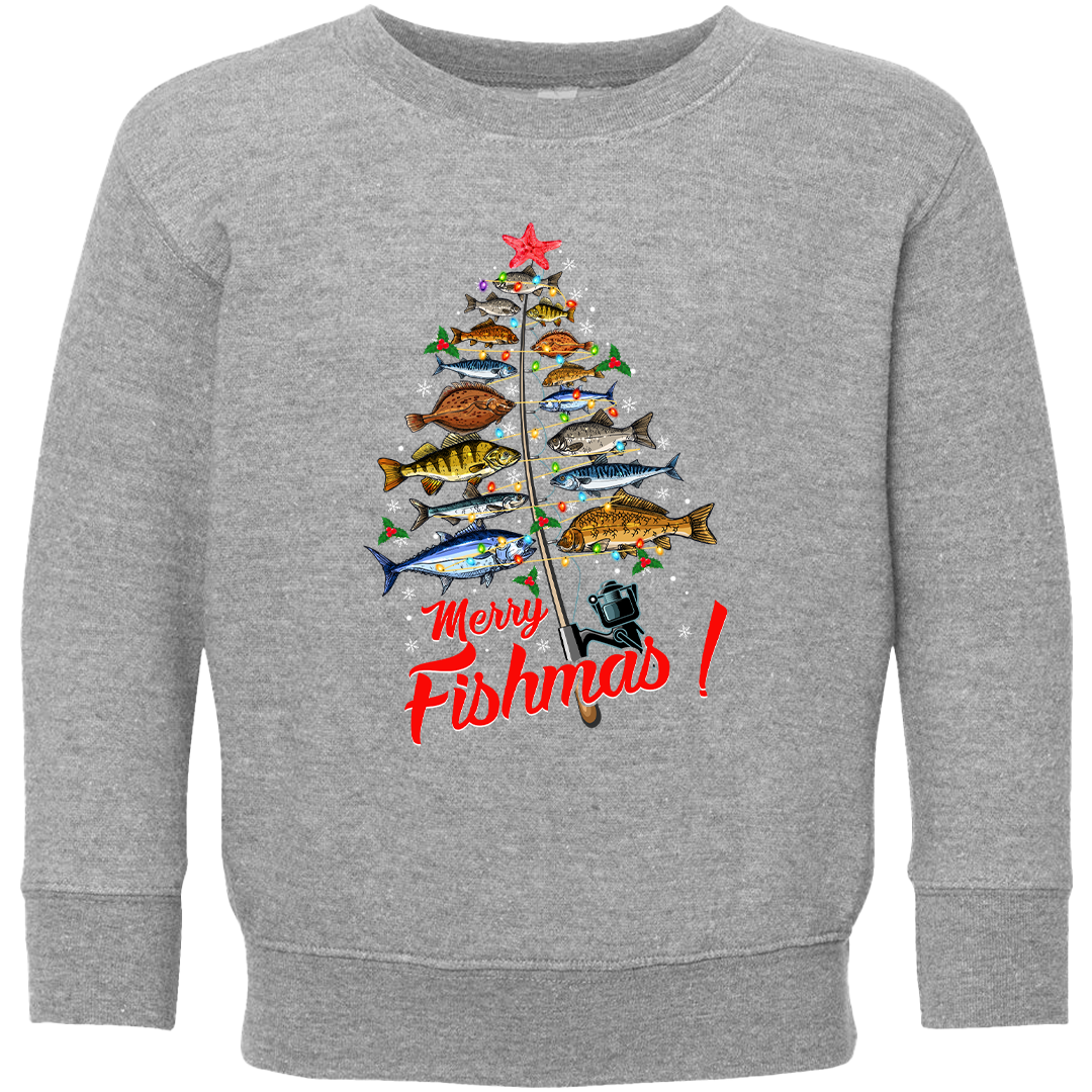 Merry Fishmas Toddler Crew Neck Sweatshirt