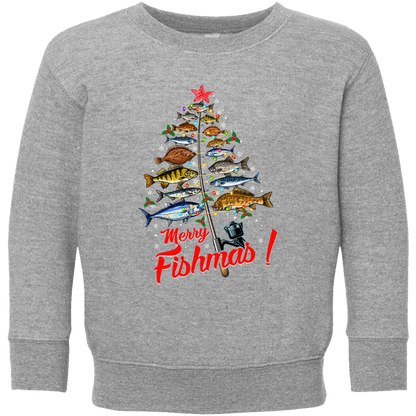 Merry Fishmas Toddler Crew Neck Sweatshirt