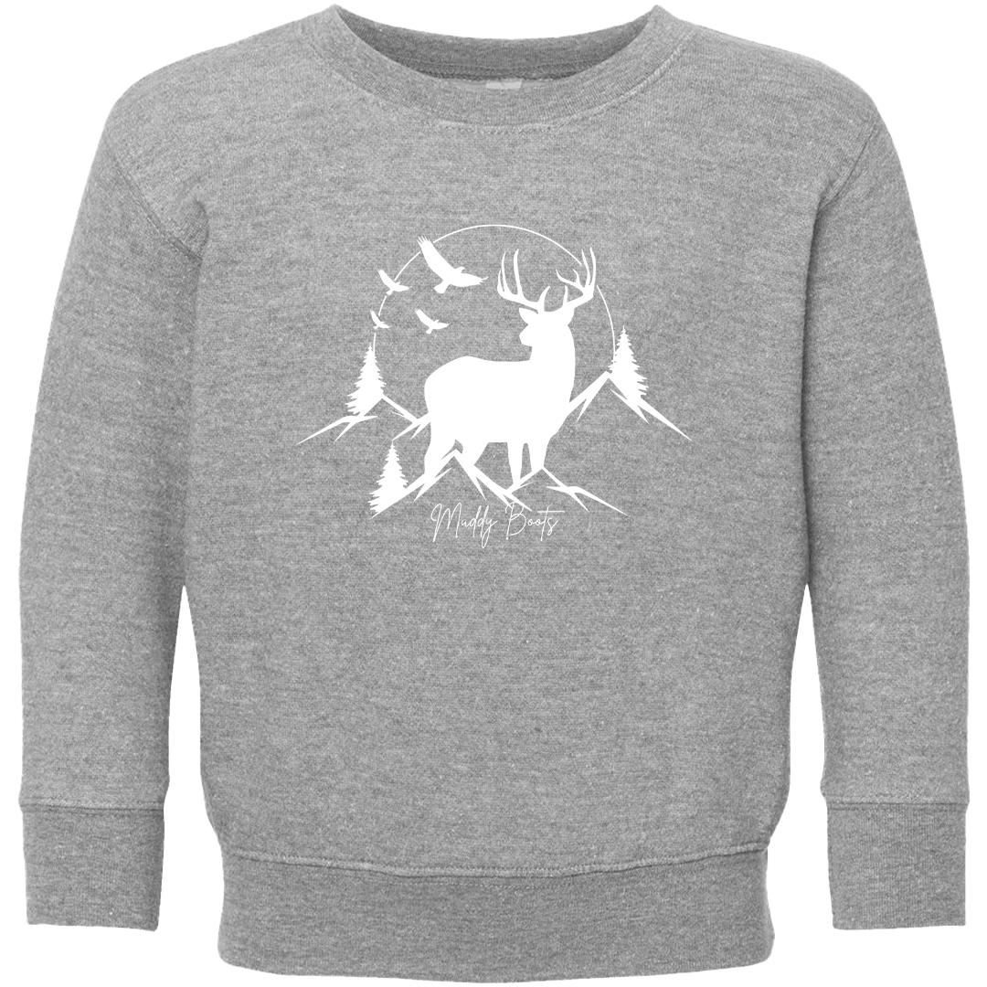 Mountain Deer Toddler Crew Neck Sweatshirt