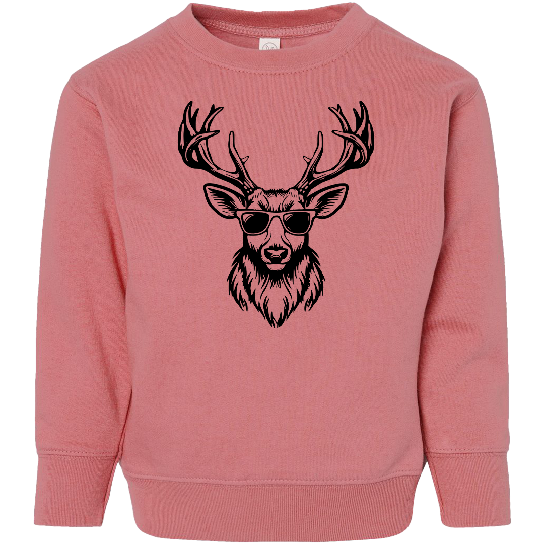 Cool Deer Toddler Crew Neck Sweatshirt