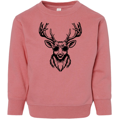 Cool Deer Toddler Crew Neck Sweatshirt