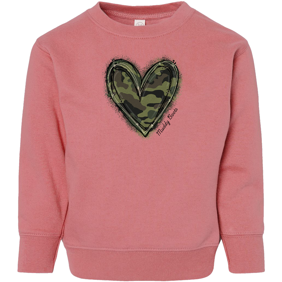 Hidden Heart Kids Crew Neck Sweatshirt