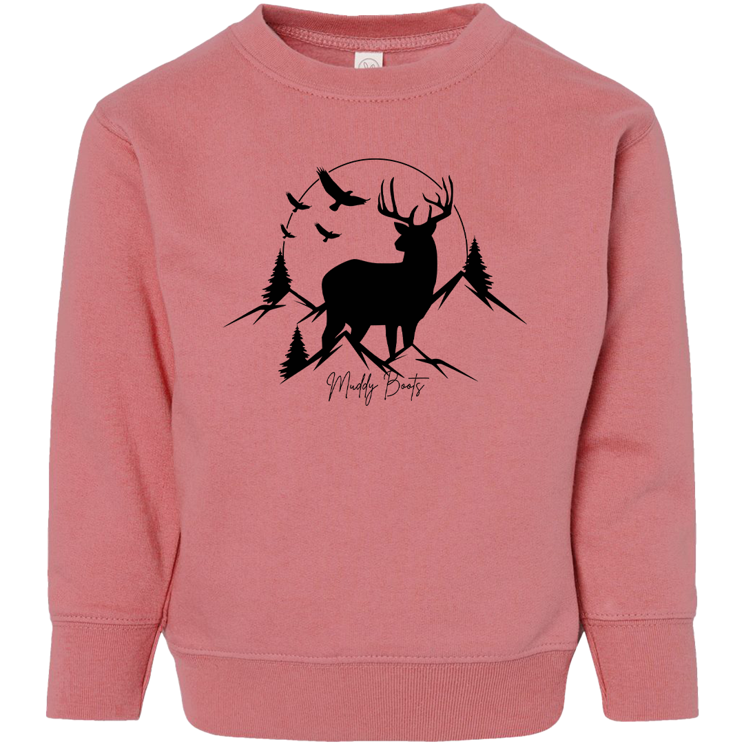 Mountain Deer Kids Crew Neck Sweatshirt