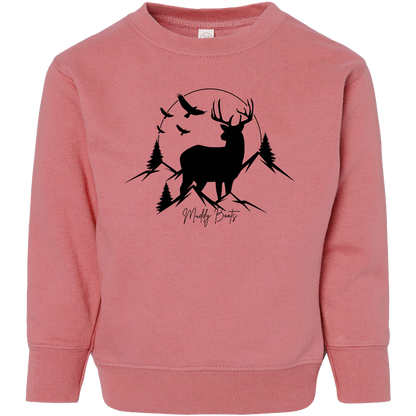 Mountain Deer Toddler Crew Neck Sweatshirt