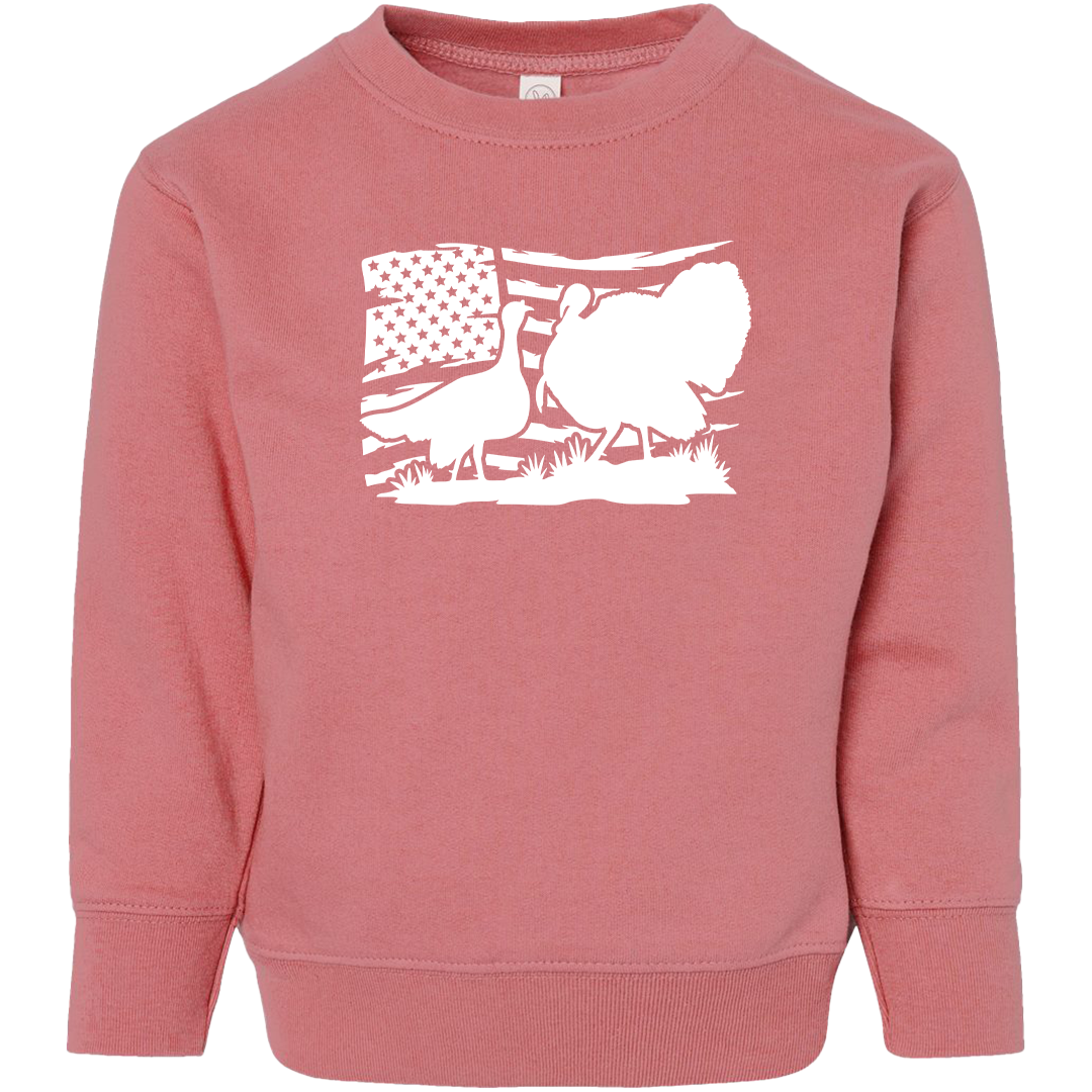Turkey Flag Toddler Crew Neck Sweatshirt