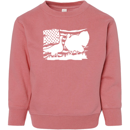 Turkey Flag Toddler Crew Neck Sweatshirt