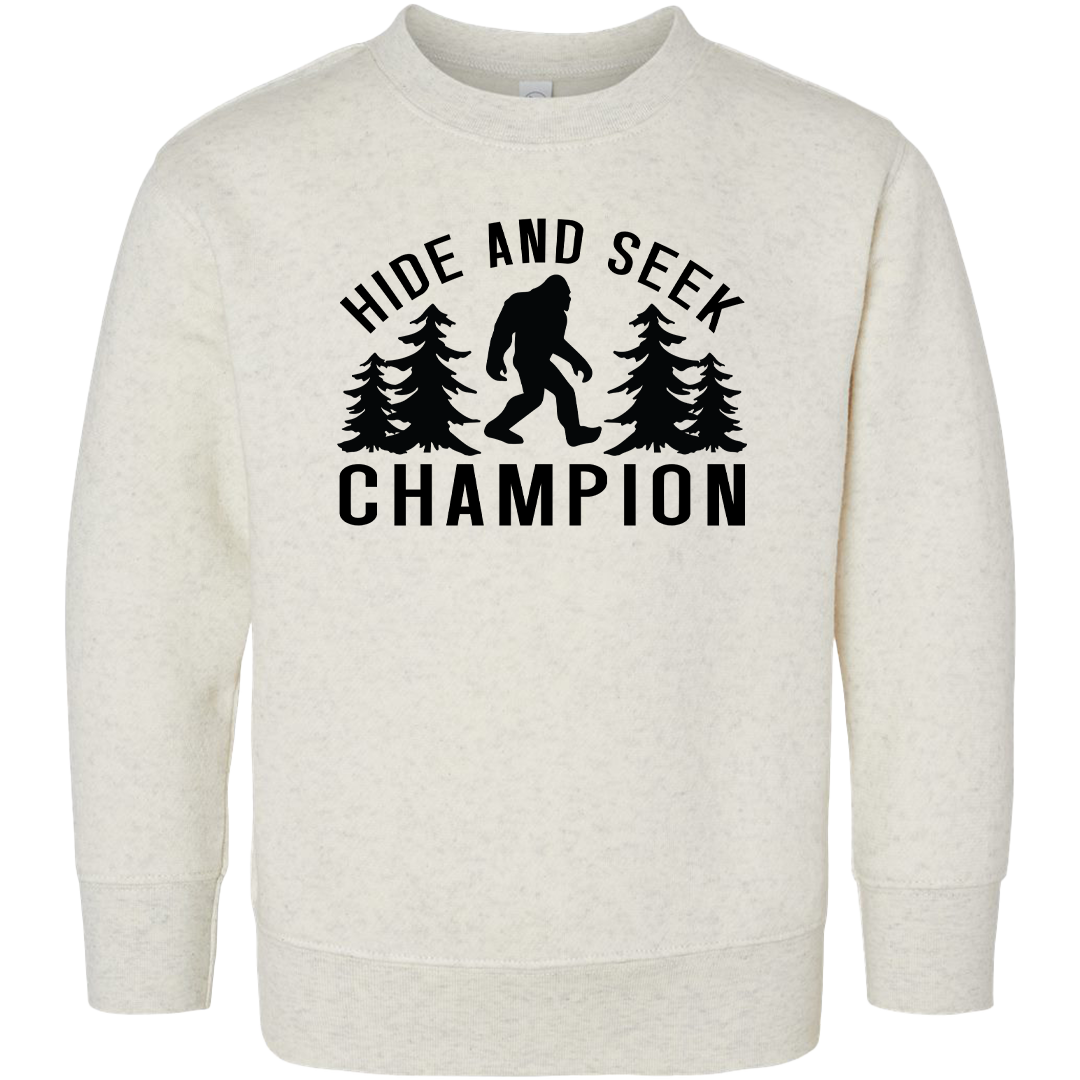 Hide and Seek Sasquatch Kids Crew Neck Sweatshirt