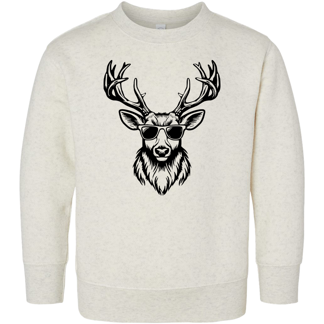Cool Deer Toddler Crew Neck Sweatshirt