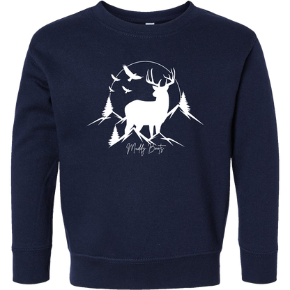 Mountain Deer Toddler Crew Neck Sweatshirt
