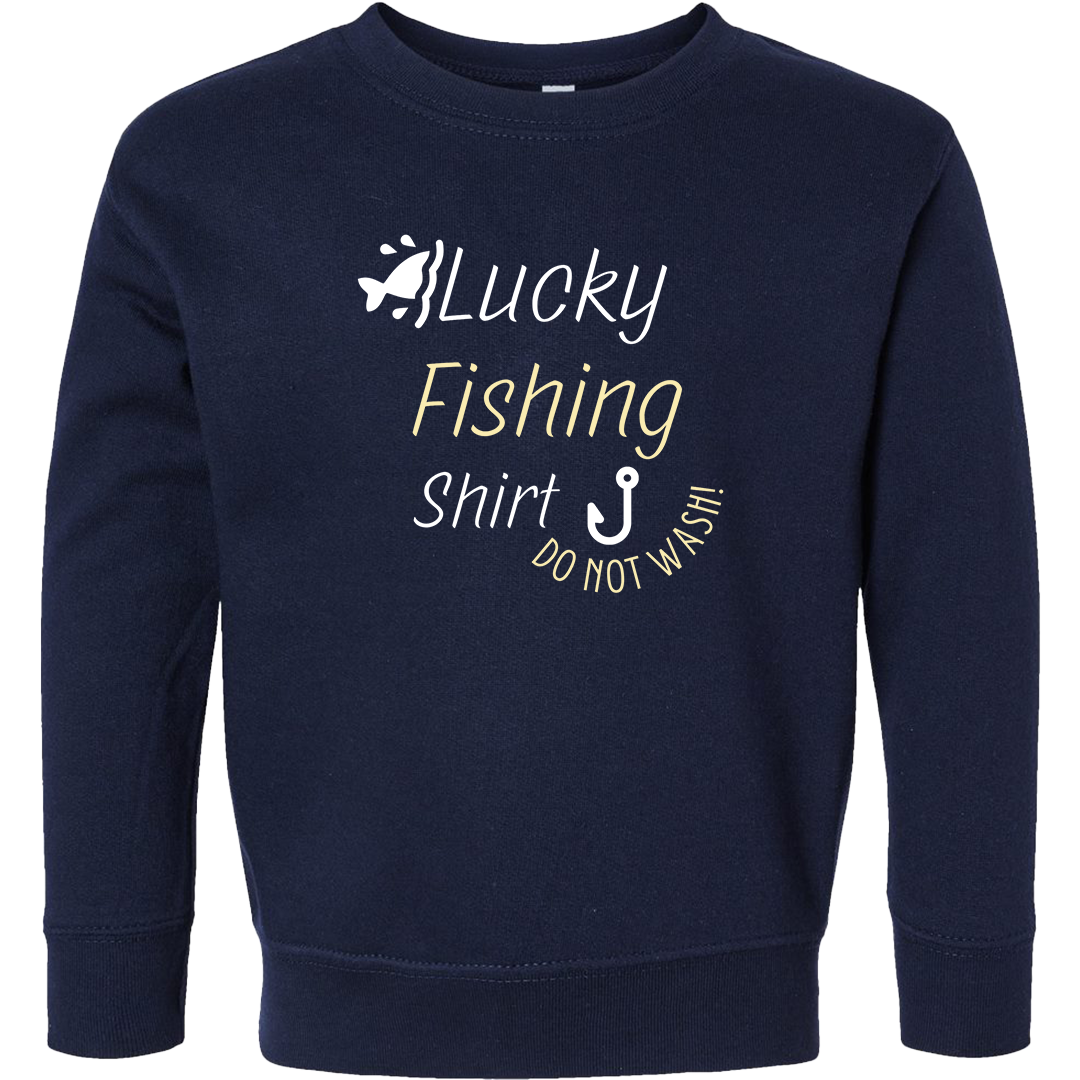 Lucky Fishing Shirt Kids Crew Neck Sweatshirt