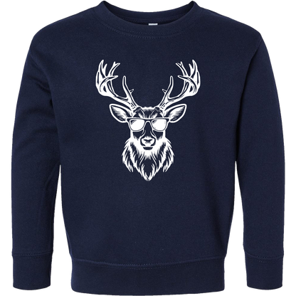 Cool Deer Toddler Crew Neck Sweatshirt