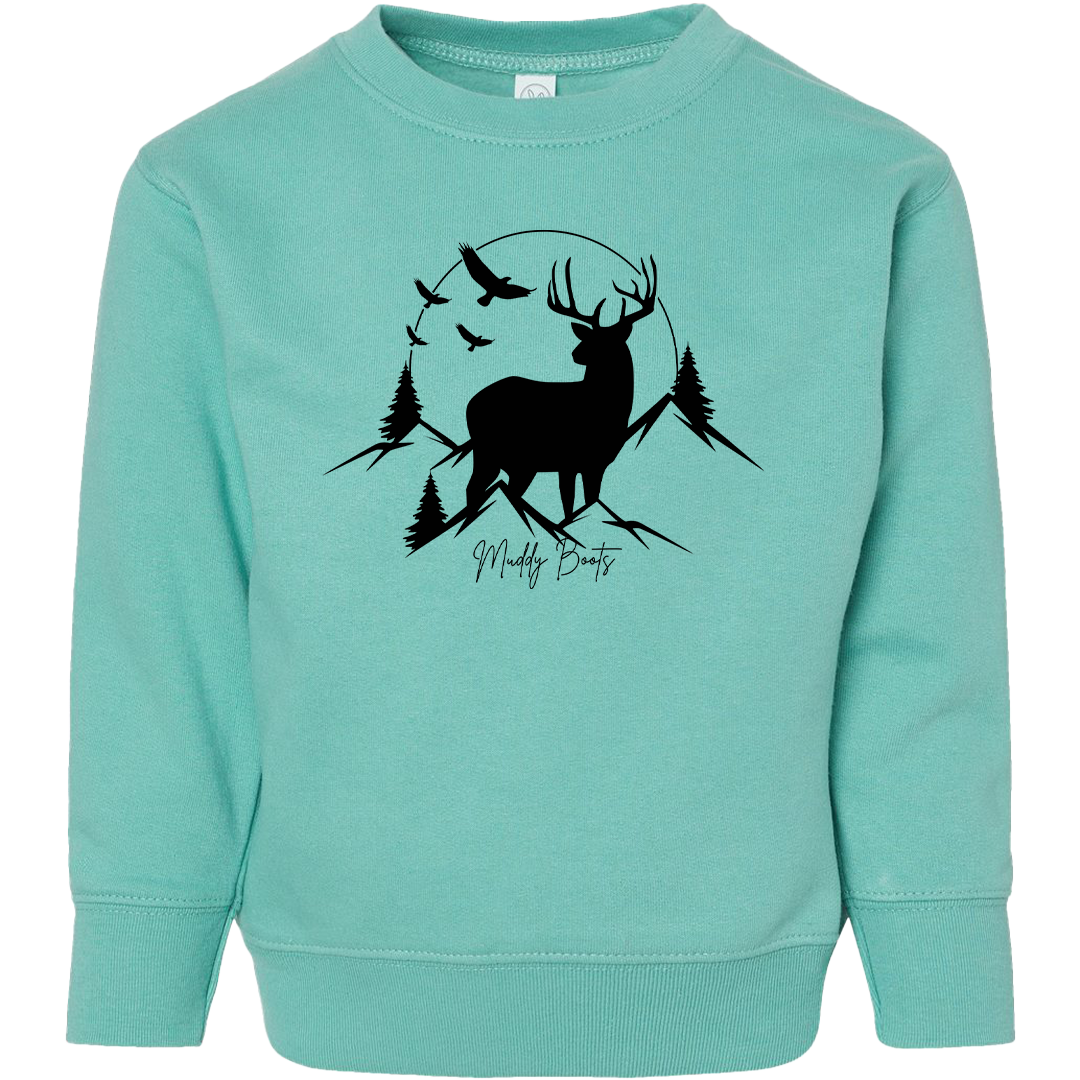 Mountain Deer Kids Crew Neck Sweatshirt