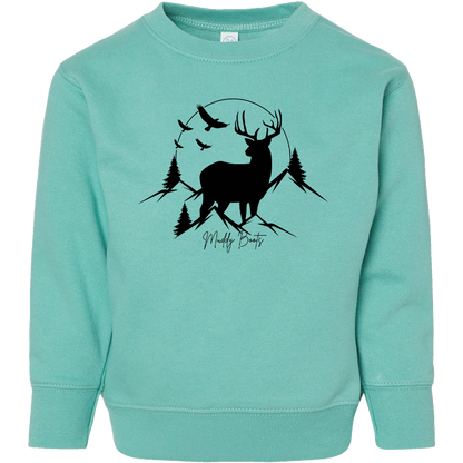Mountain Deer Toddler Crew Neck Sweatshirt
