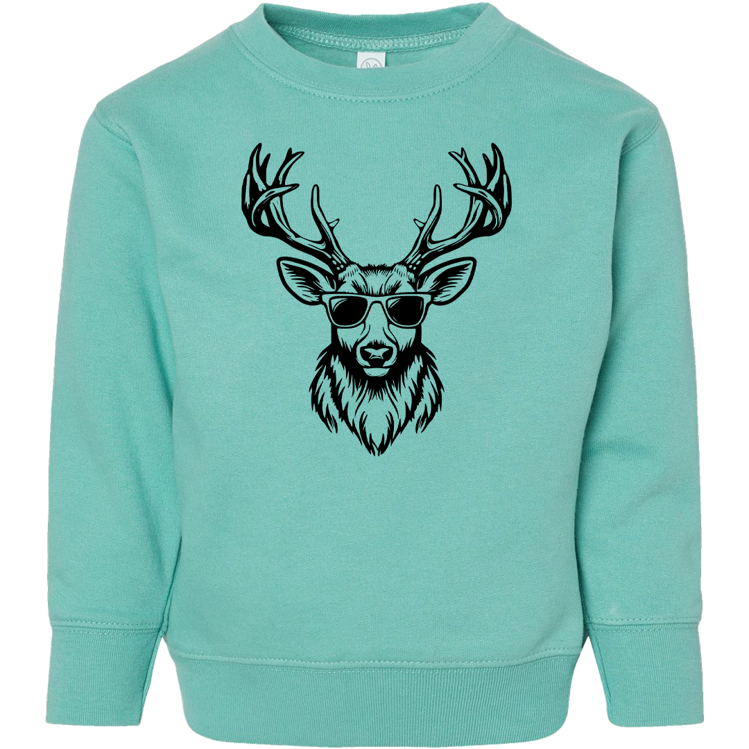 Cool Deer Toddler Crew Neck Sweatshirt