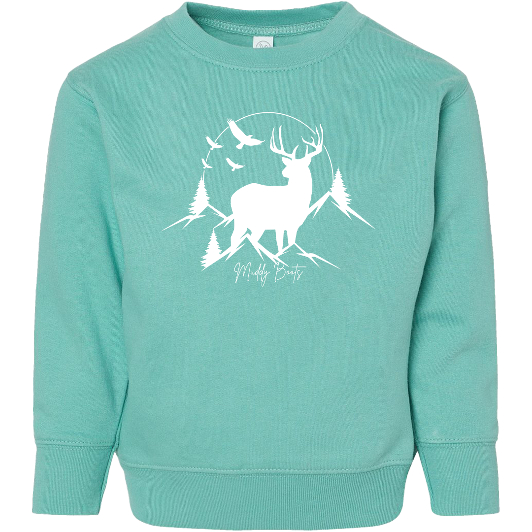Mountain Deer Toddler Crew Neck Sweatshirt