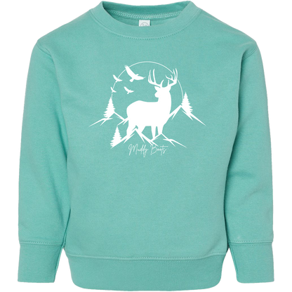 Mountain Deer Toddler Crew Neck Sweatshirt