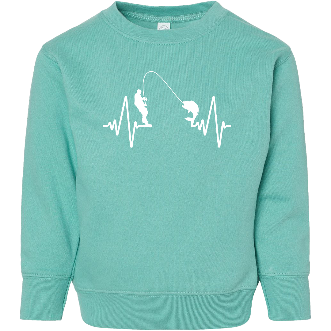 Fishing Heartbeat Toddler Crew Neck Sweatshirt
