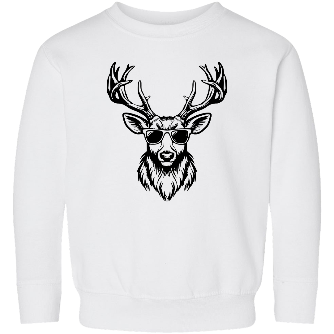 Cool Deer Toddler Crew Neck Sweatshirt