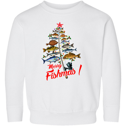 Merry Fishmas Kids Crew Neck Sweatshirt