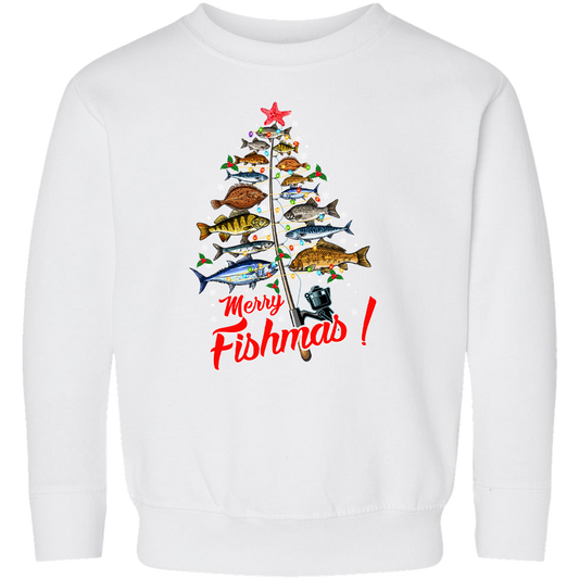 Merry Fishmas Kids Crew Neck Sweatshirt