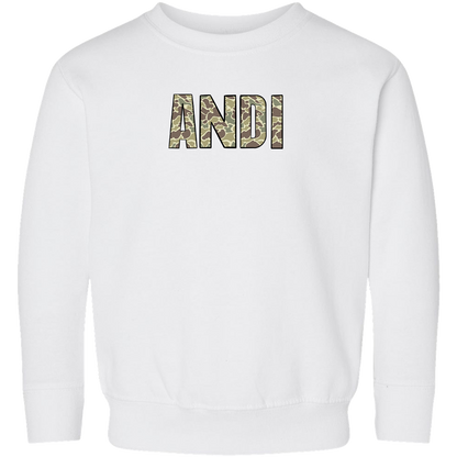 Personalized Camo Name Toddler Crew Neck Sweatshirt
