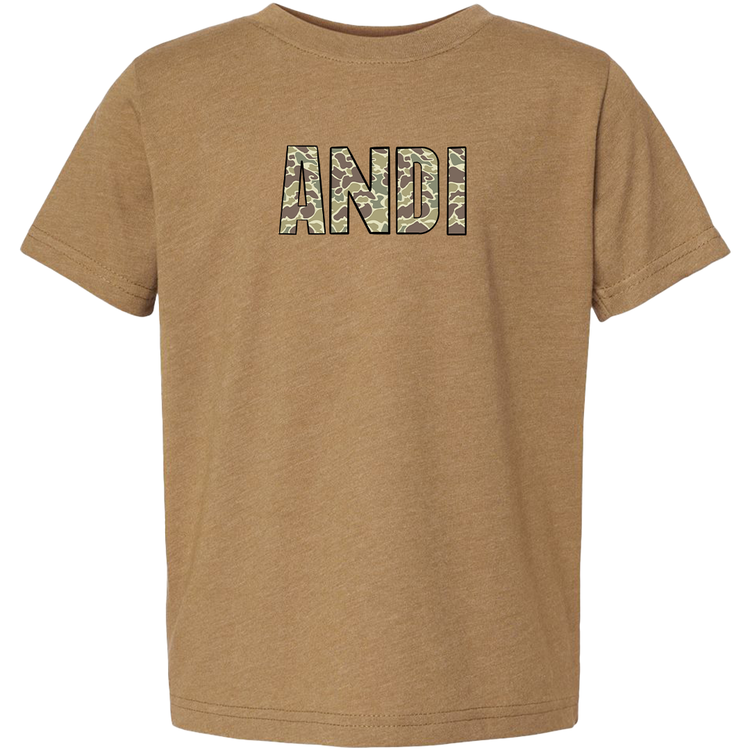 Personalized Camo Name Toddler Tee