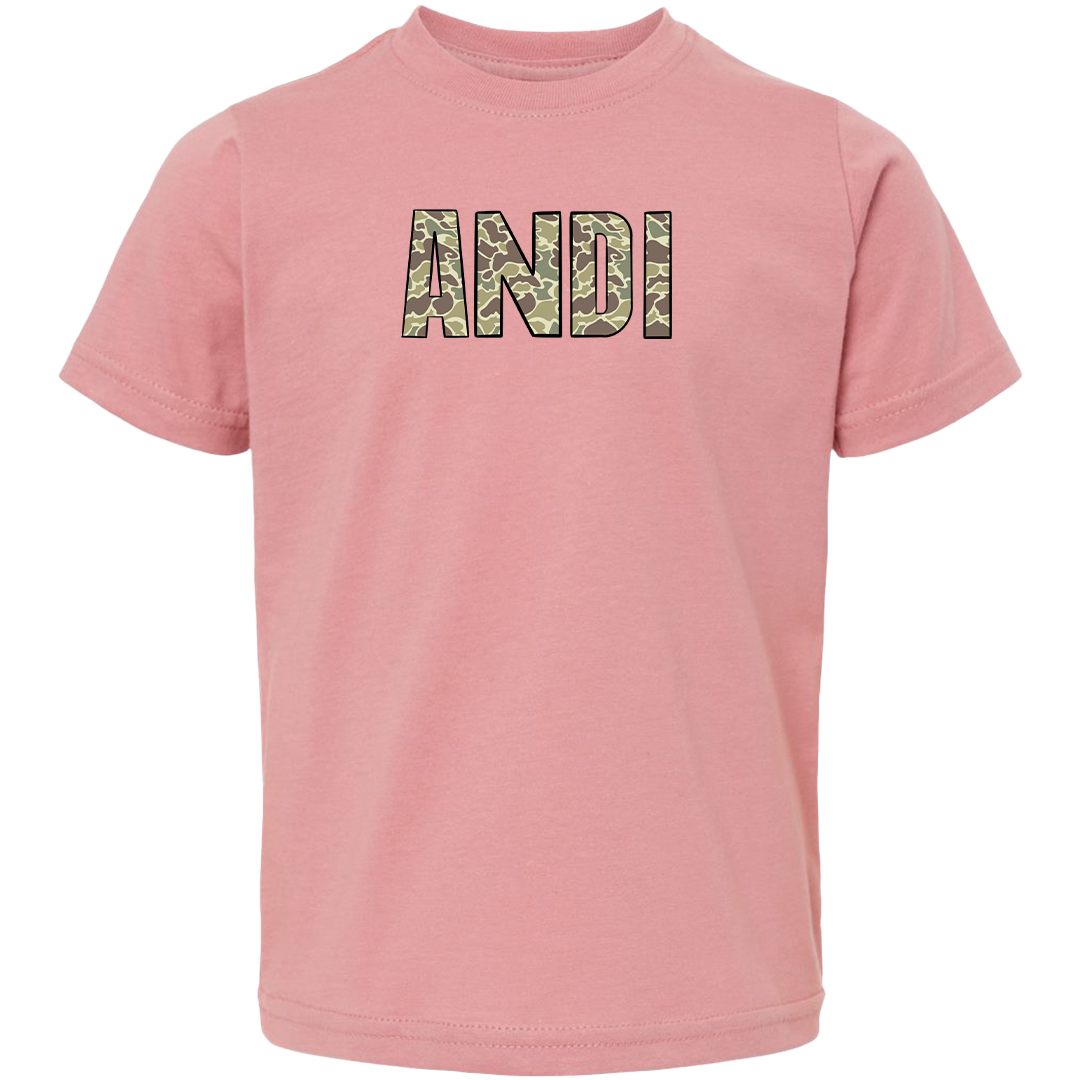 Personalized Camo Name Toddler Tee