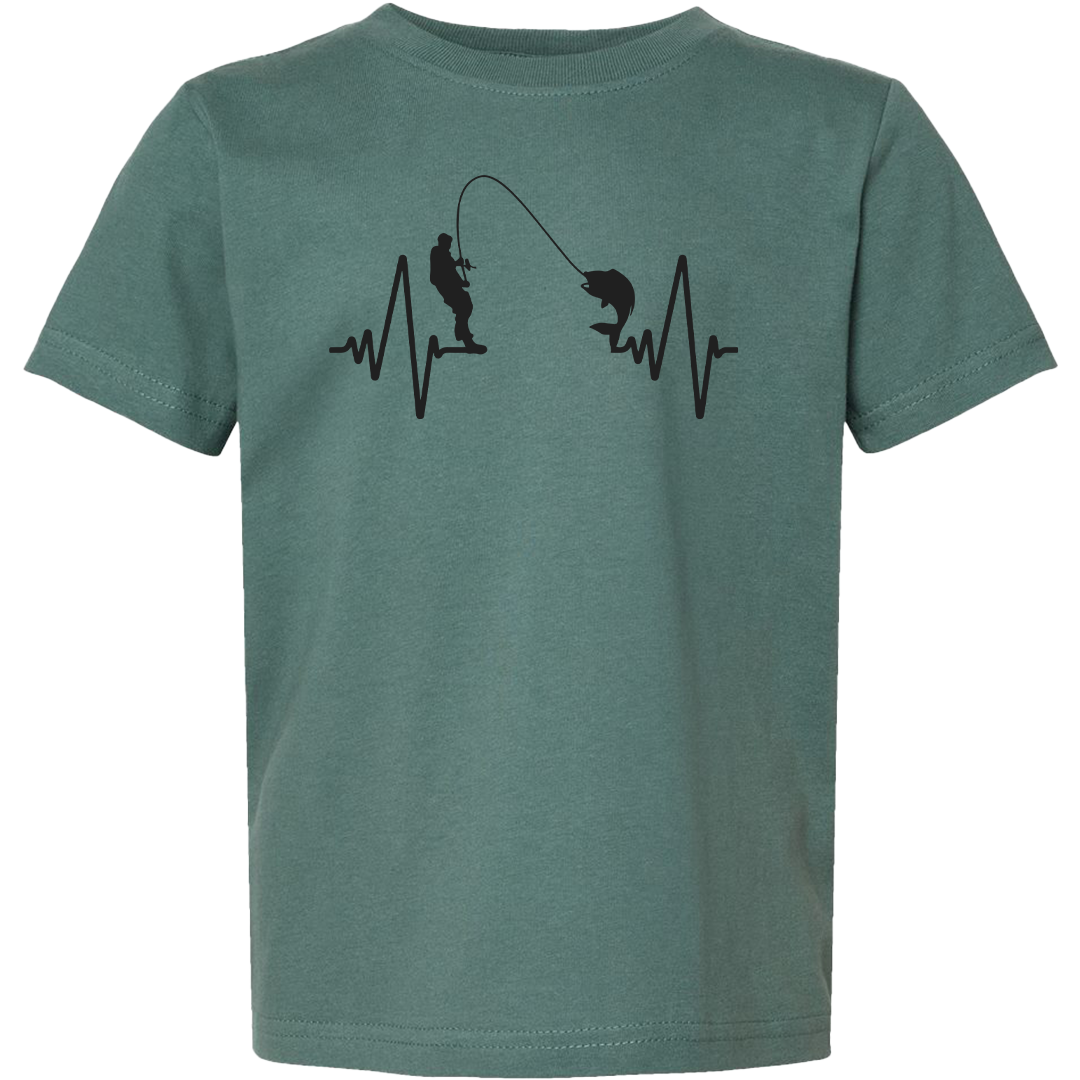Fishing Heartbeat Toddler Tee