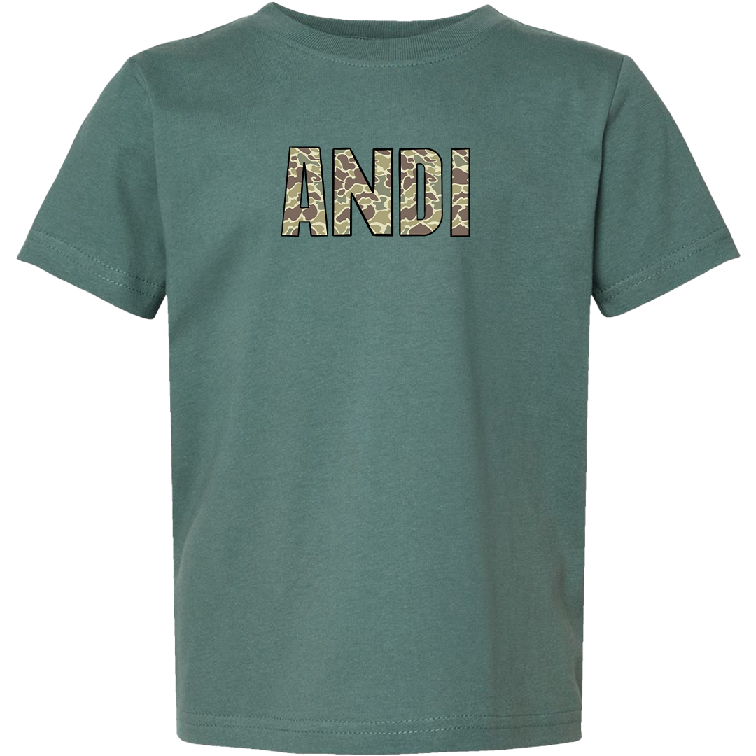 Personalized Camo Name Toddler Tee
