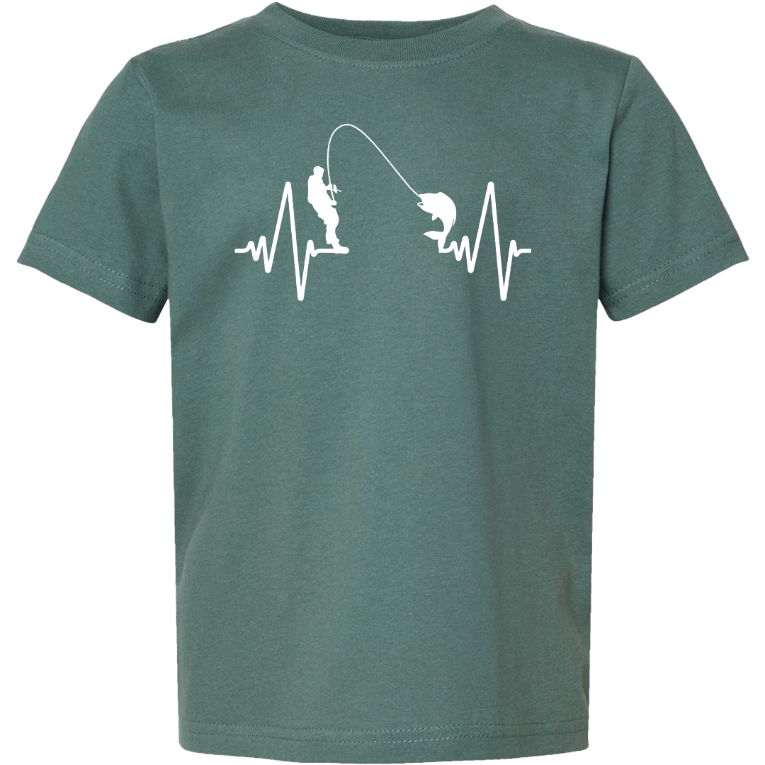 Fishing Heartbeat Toddler Tee